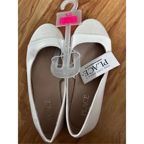 Children’s place white shoes with sparkles size 12 - Picture 1 of 2
